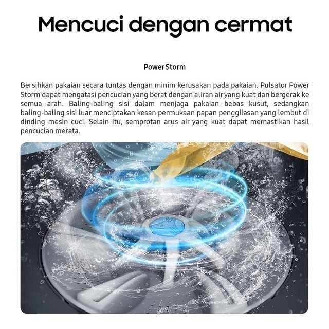 Samsung WT16 Twin Tub dengan Air Turbo, 16kg - WT16B5240BA/SE