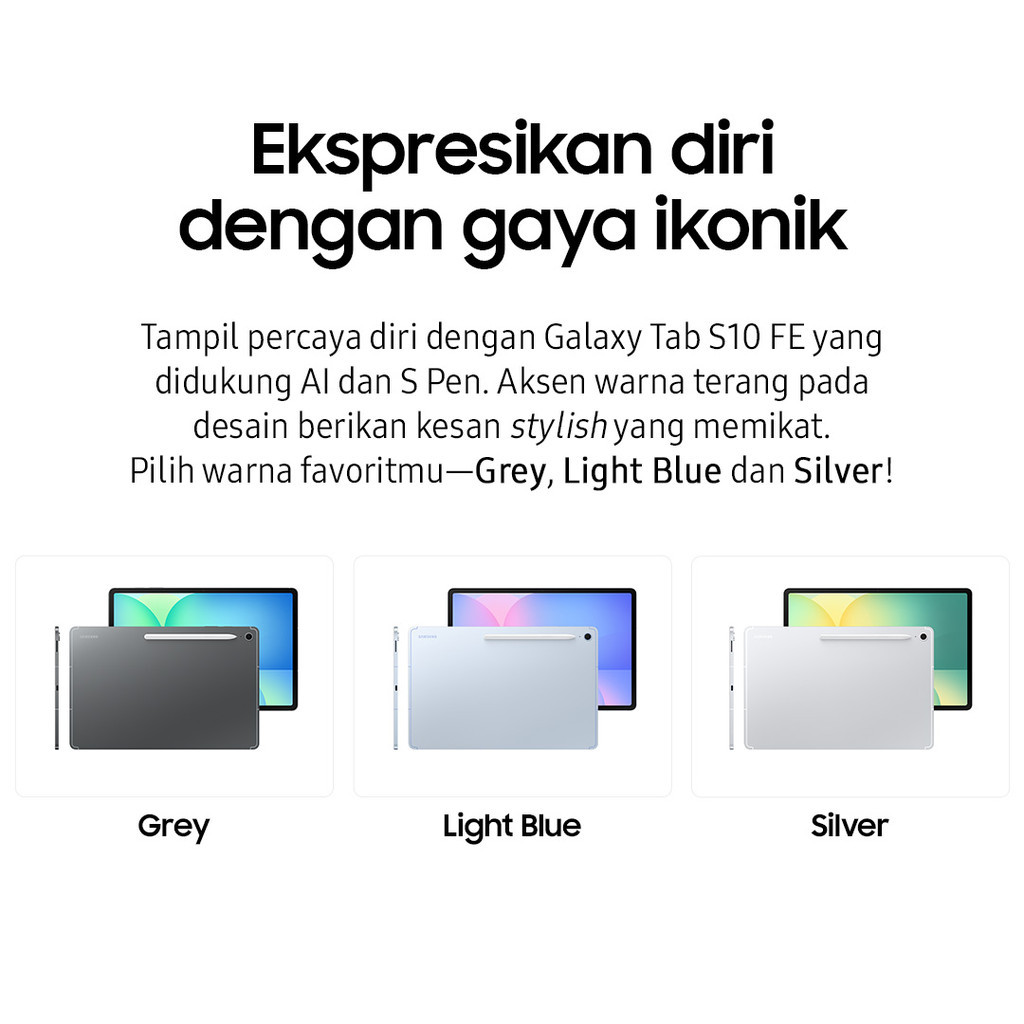 Samsung Galaxy Tab S10 FE 8GB/128GB - Blue | Tablet AI | Galaxy AI | Layar besar