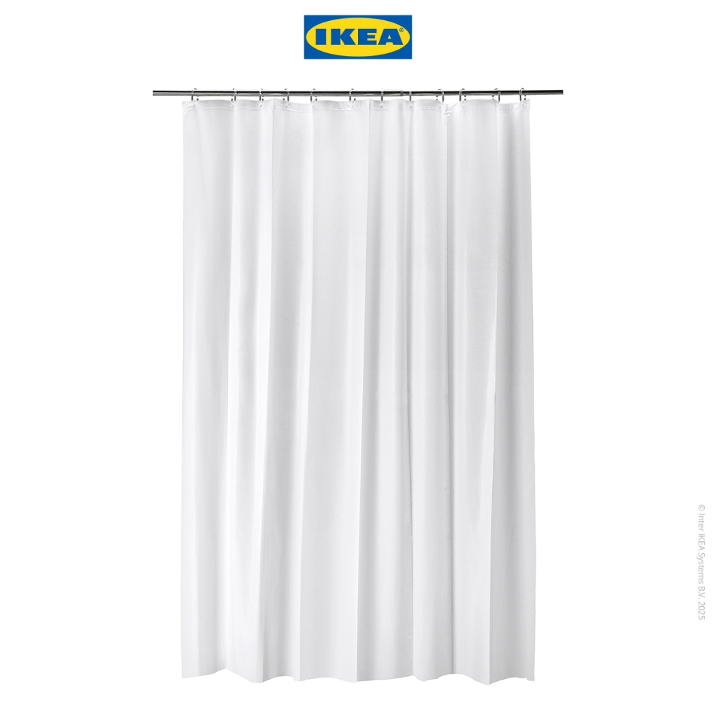 IKEA Bjarsen Tirai Shower Putih 180x200cm PEVA
