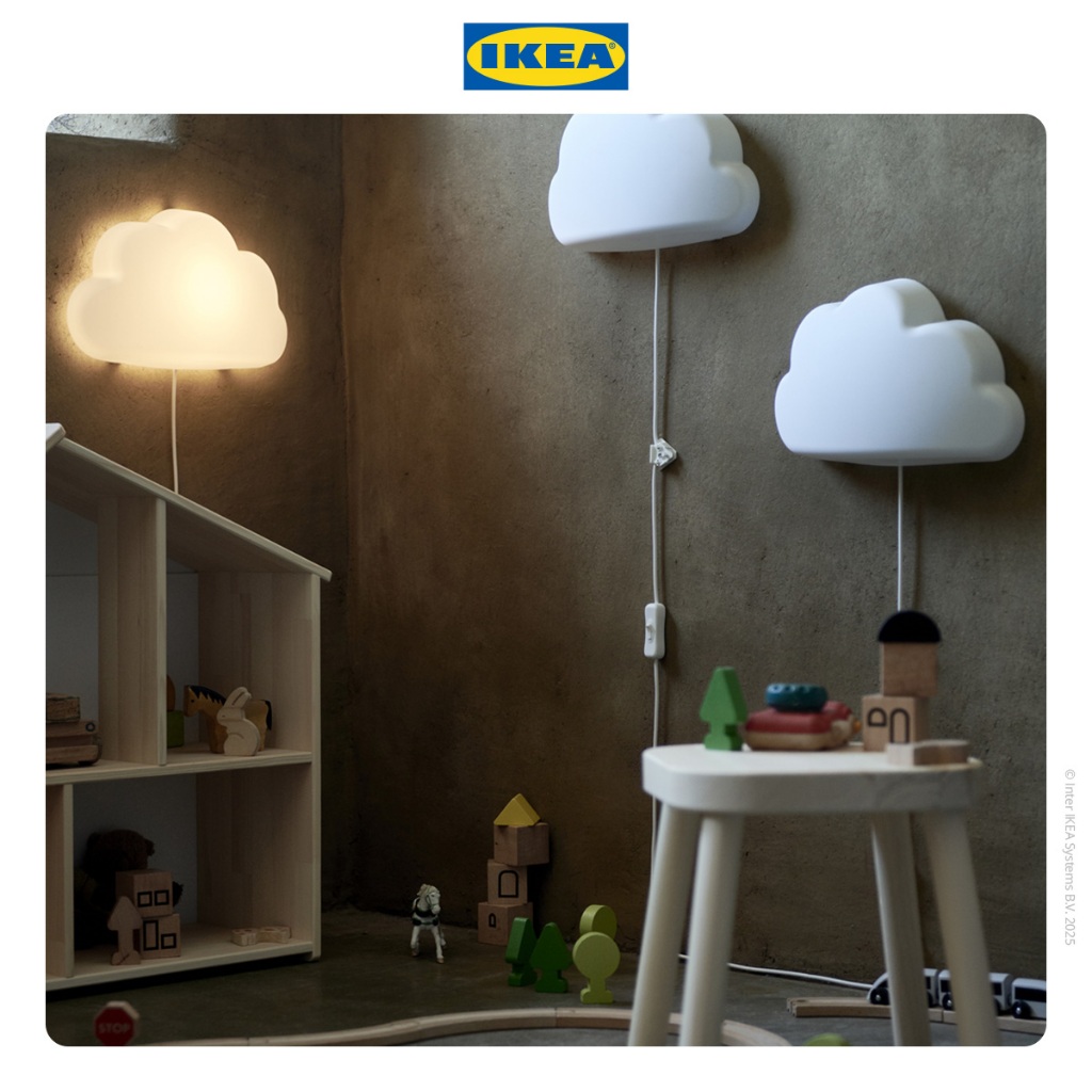 IKEA UPPLYST Lampu Dinding LED Bentuk Awan Putih