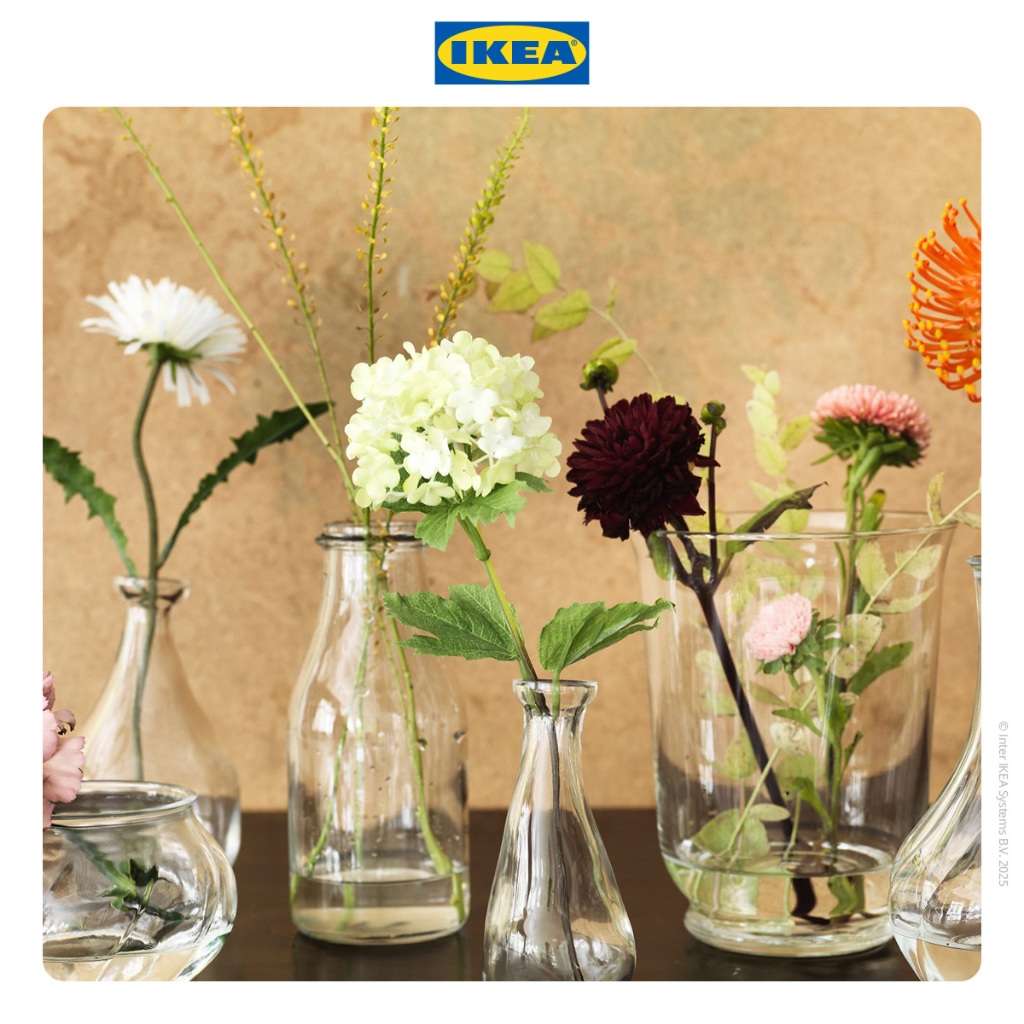IKEA VILJESTARK Vas Bunga Kaca Dekorasi Kamar Diameter 8cm