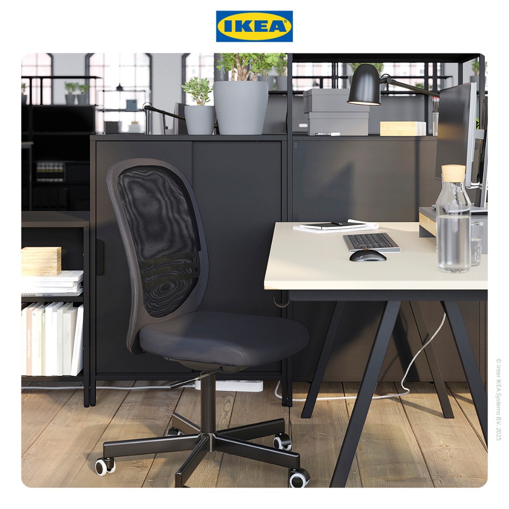 Ikea FLINTAN Kursi Kerja Kantor Dapat Diputar Hitam