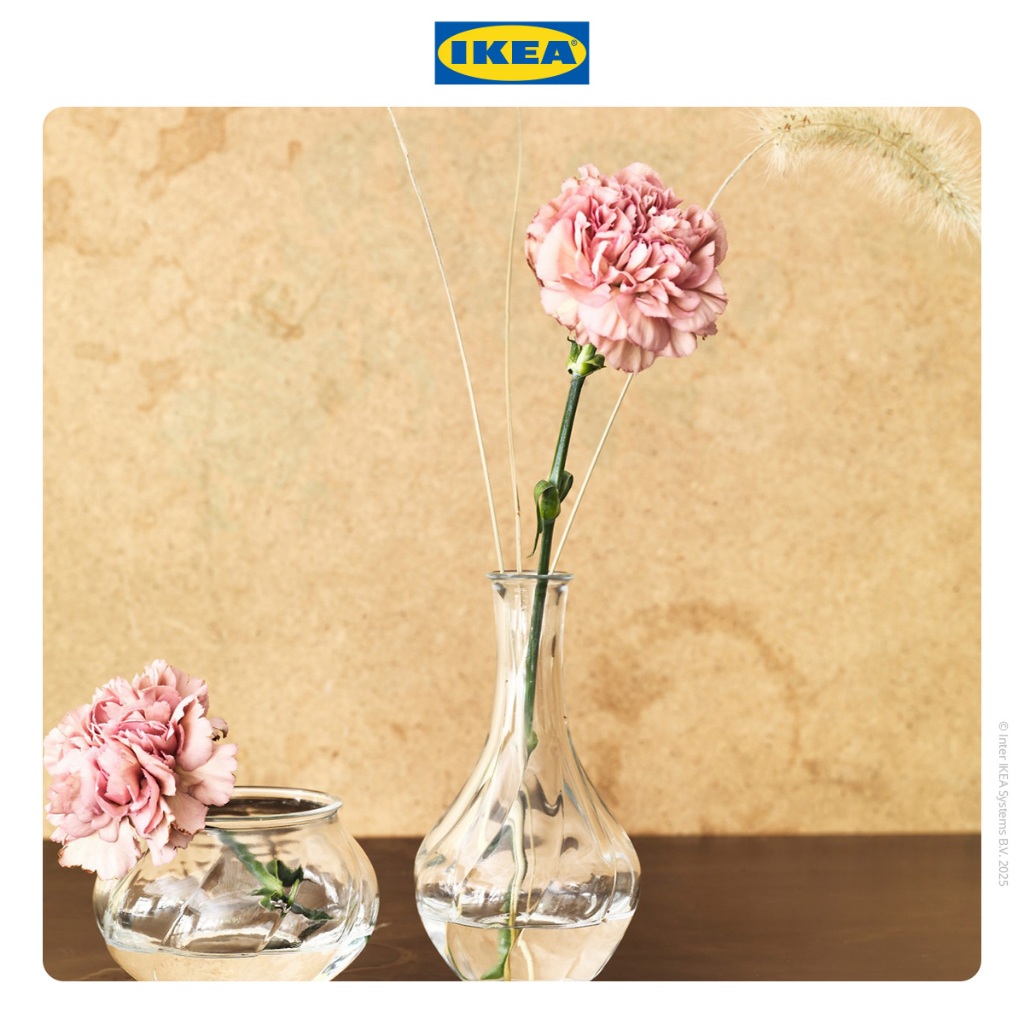 IKEA VILJESTARK Vas Bunga Kaca Dekorasi Kamar Diameter 8cm
