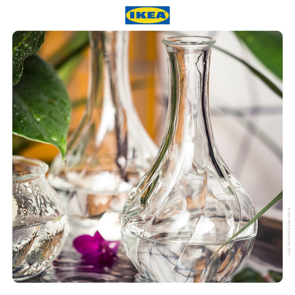 IKEA VILJESTARK Vas Bunga Kaca Dekorasi Kamar Diameter 8cm