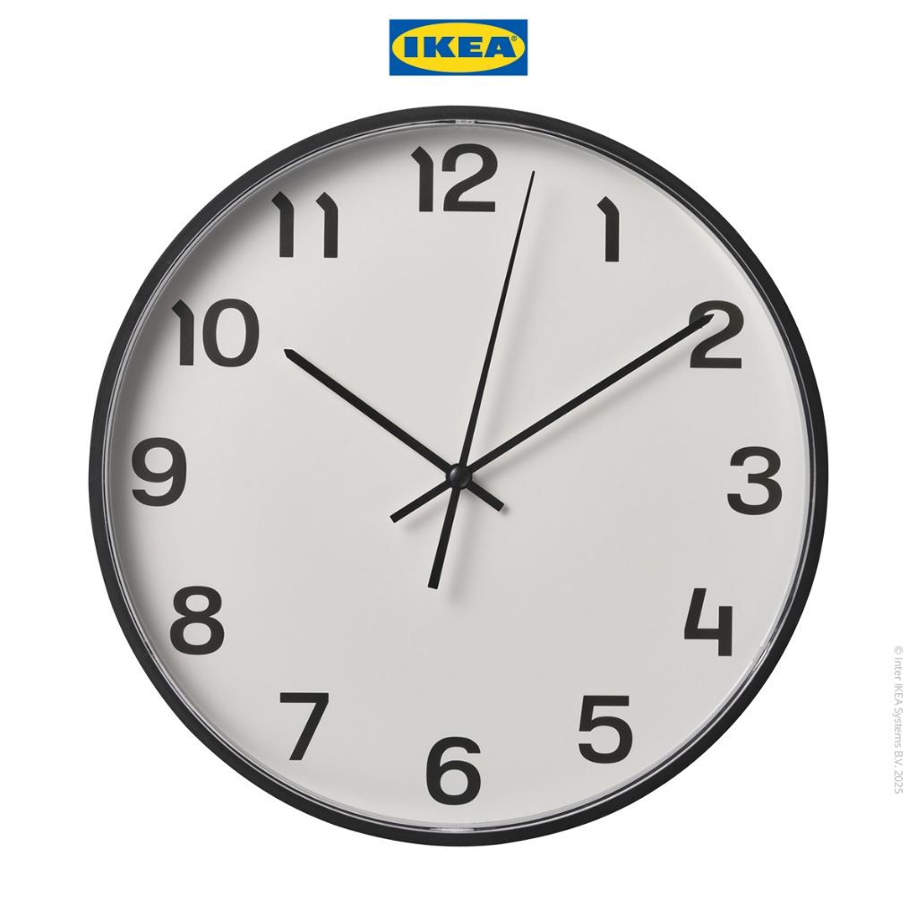 IKEA PLUTTIS Jam Dinding Klasik Voltase Rendah 28cm - Hitam