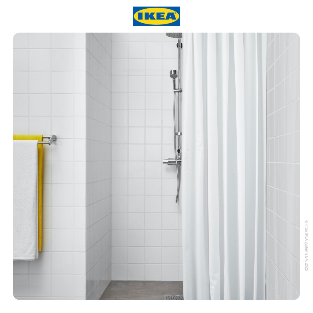 IKEA Bjarsen Tirai Shower Putih 180x200cm PEVA