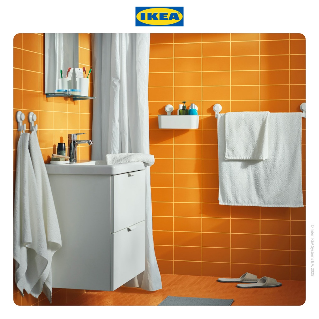 IKEA Bjarsen Tirai Shower Putih 180x200cm PEVA