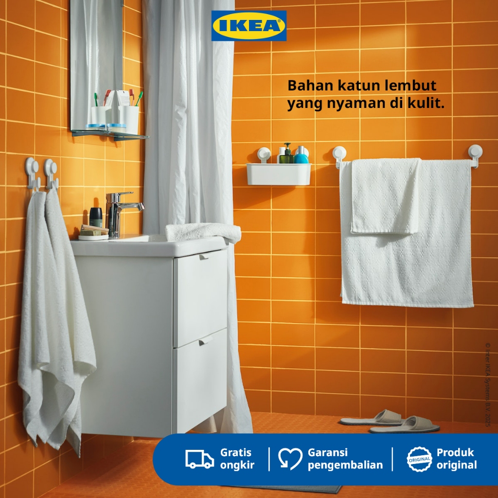 IKEA Bjarsen Tirai Shower Putih 180x200cm PEVA