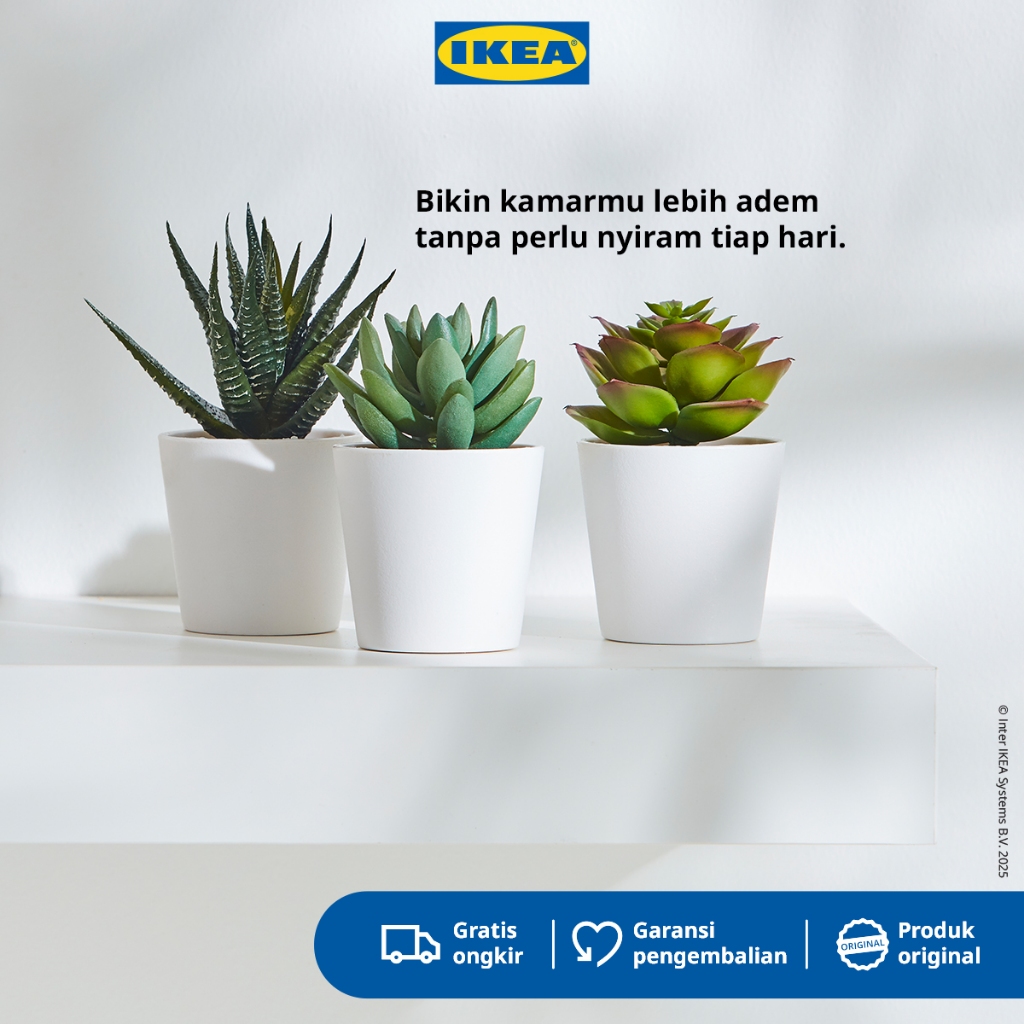 IKEA FEJKA Tanaman Hias Palsu Sukulen dengan Pot 6cm Isi 3pcs