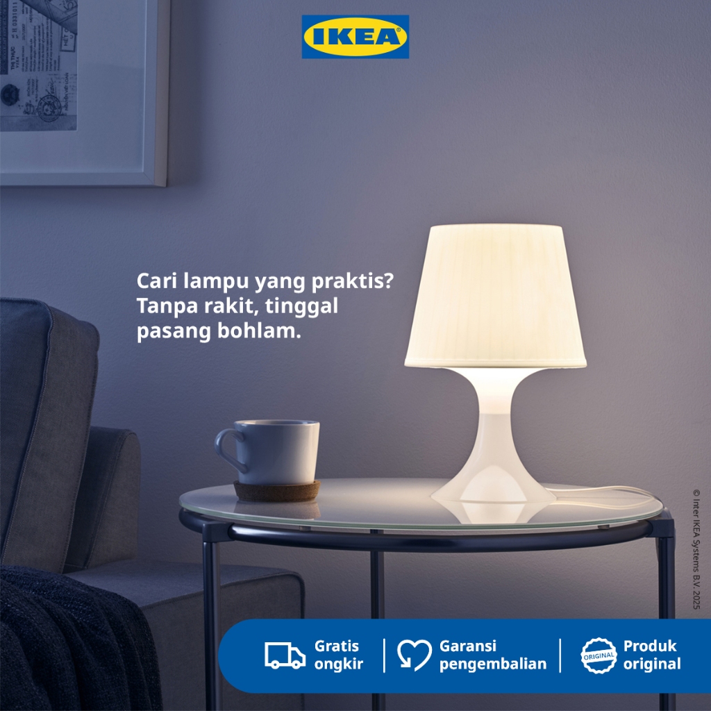 IKEA LAMPAN Lampu Meja / Lampu Baca Minimalis Putih 29cm