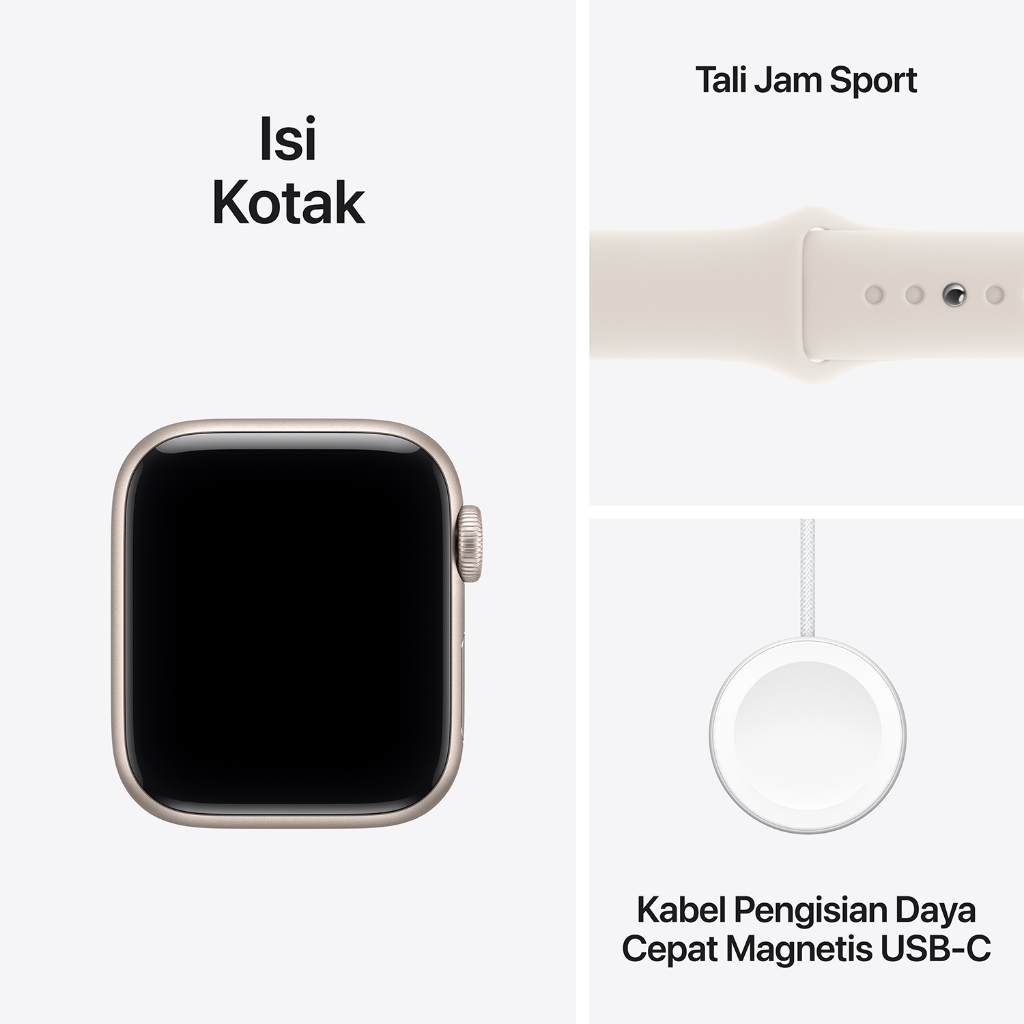 Apple Watch SE 3 GPS, Starlight Aluminium Case with Starlight Sport Band