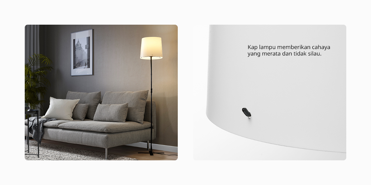 IKEA BARLAST Lampu Lantai 150cm Hitam / Putih