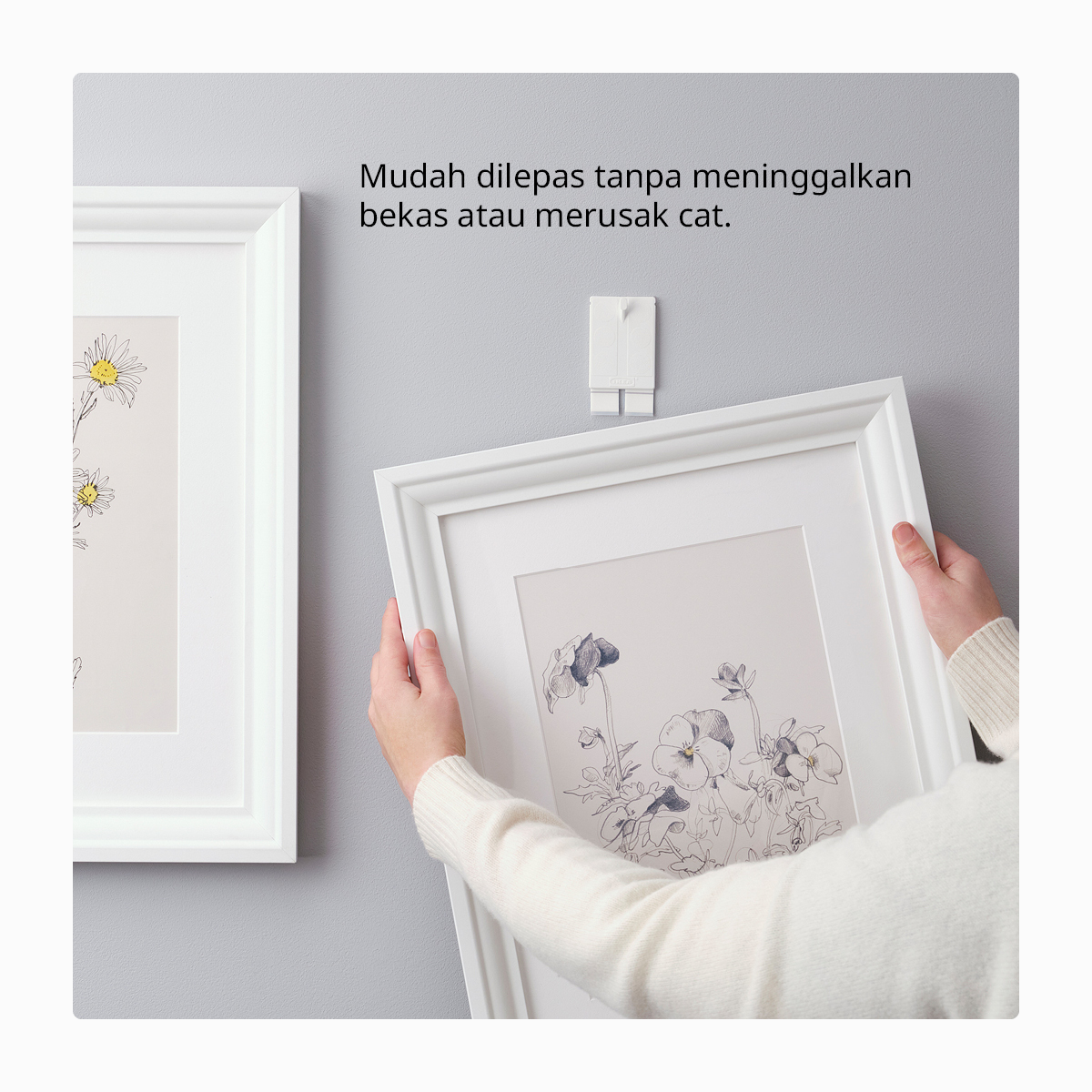 IKEA ALFTA Pengait Dengan Perekat Dinding