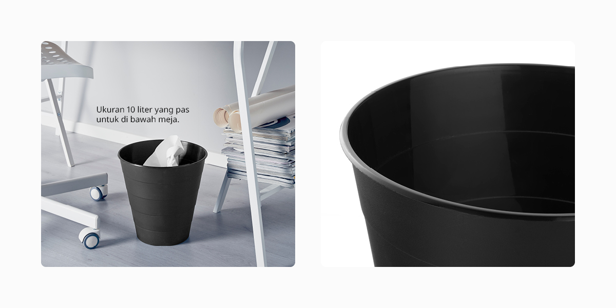 IKEA FNISS Tempat Sampah 10 Liter - Hitam